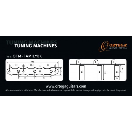 Tuning machine set Ortega OTM-FAMILYBK