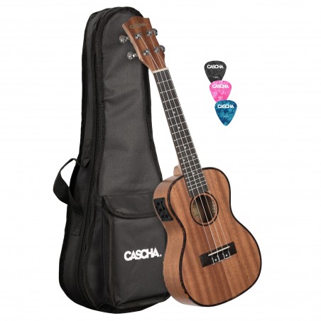 Cascha Premium Mahogany Concert Ukulele with pickup system HH 2035E