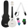 Cascha kontsert ukulele komplekt Carbon Fibre white