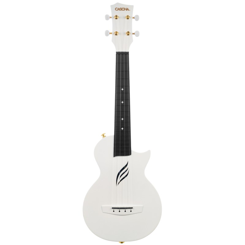 Cascha kontsert ukulele komplekt Carbon Fibre white