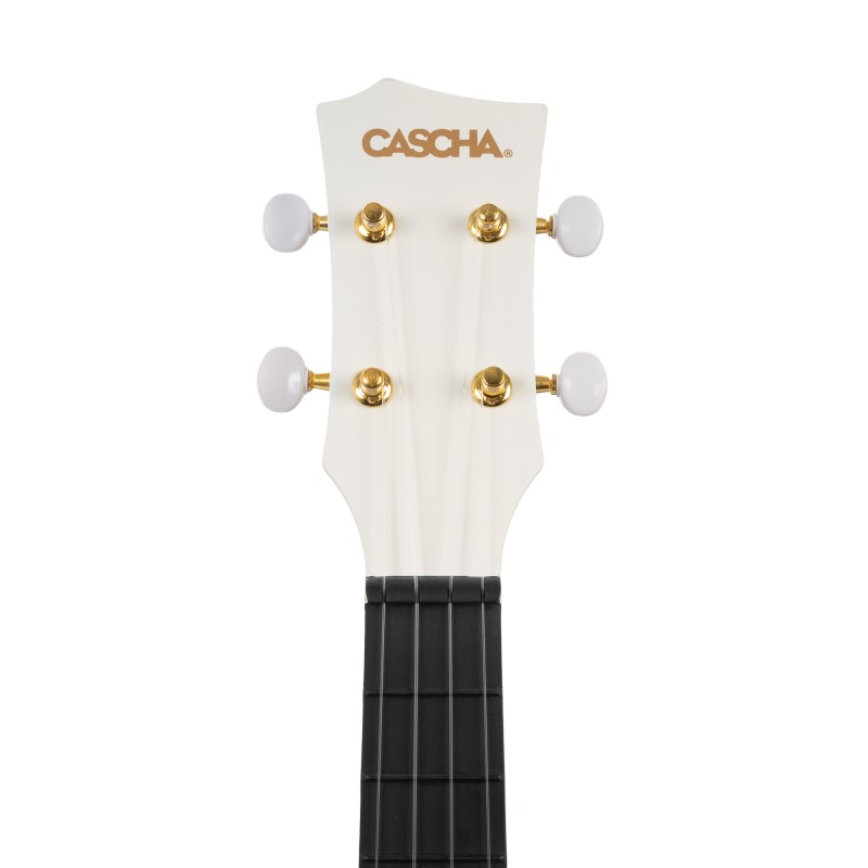 Cascha kontsert ukulele komplekt Carbon Fibre white
