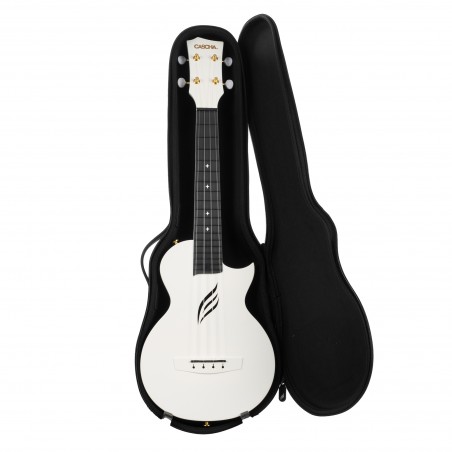 Cascha kontsert ukulele komplekt Carbon Fibre white