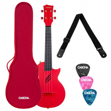 Kontsert ukulele komplekt Cascha carbon HH 2280 punane
