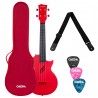Kontsert ukulele komplekt Cascha carbon HH 2280 punane