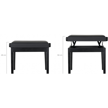 Classic Piano Bench P Black Matte