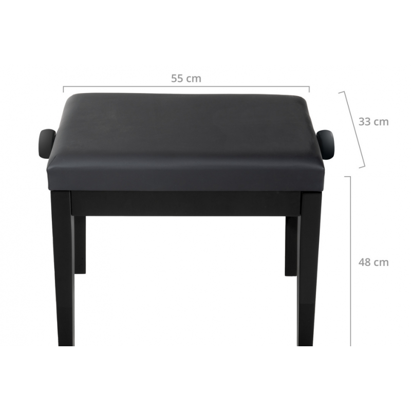 Classic Piano Bench P Black Matte