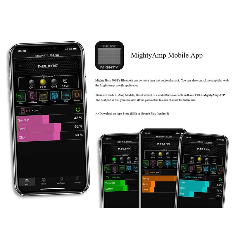 Bassi võimendi NUX MIGHTYB50BT