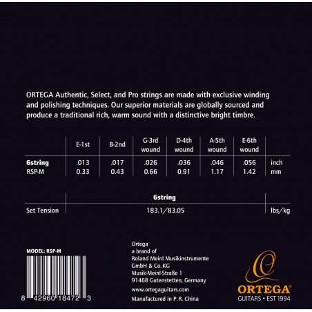 ORTEGA Custom Made Strings Pro Resonator Guitar String Set