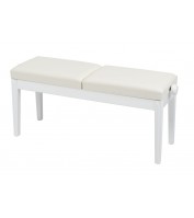 Double Piano Bench White High Gloss