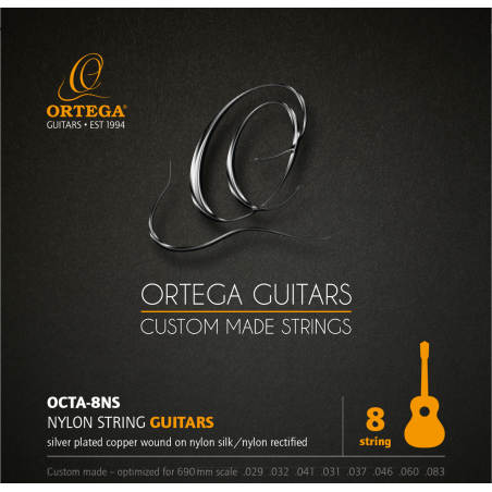 8-keelse klassikalise kitarri keeled Ortega OCTA-8NS