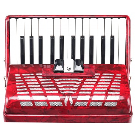 Classic Cantabile 48 bass accordion “Secondo III“ red