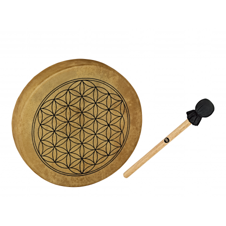 Native American-Style Hoop Drum, 15“, Flower Of Life Symbol HOD15-FOL
