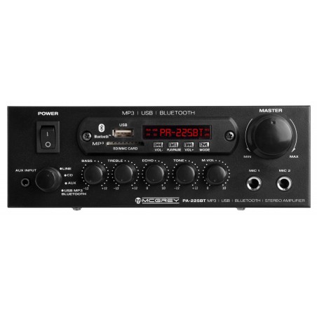 McGrey PA-225BT võimendi Bluetoothiga koos USB / MP3 mängijaga