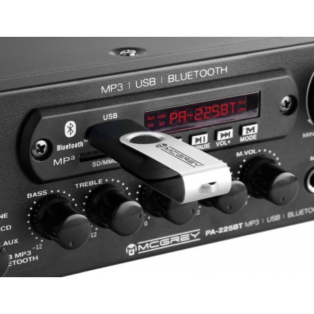 McGrey PA-225BT võimendi Bluetoothiga koos USB / MP3 mängijaga