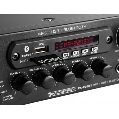 McGrey PA-225BT võimendi Bluetoothiga koos USB / MP3 mängijaga