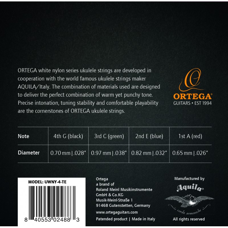 Ukulele Strings Ortega UWNY-4-TE