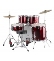 Ludwig BackBeat Complete 5-Piece Drum Set With Hardware and Cymbals Wine Red  Sparkle